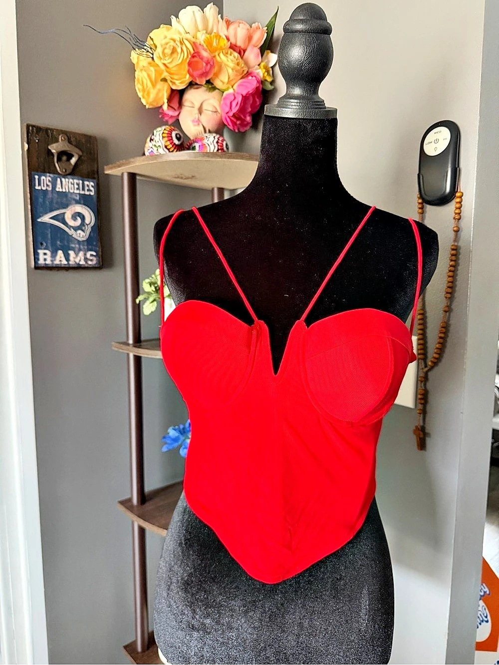 Fashion Nova Sara Corset Top Red XL NWT